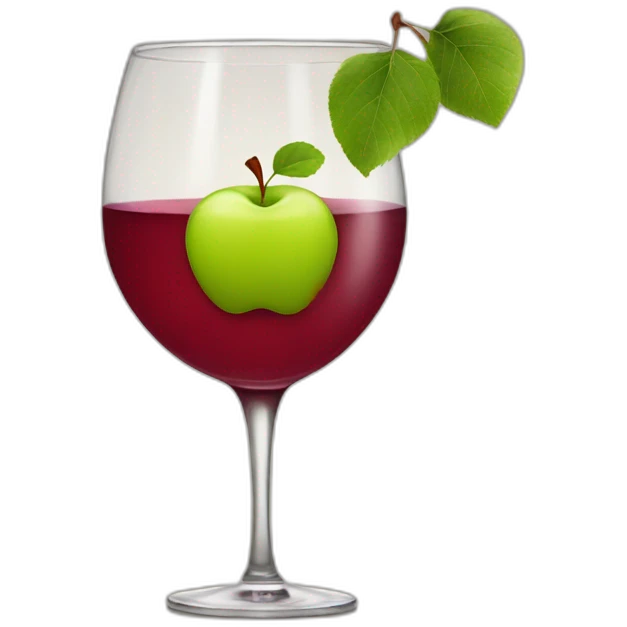 apple in a wine glass emoji
