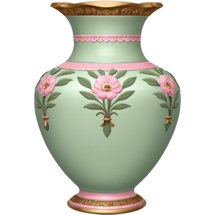 A vintage vase in sage and pink color emoji