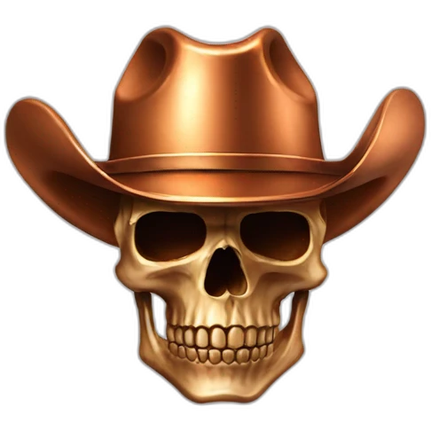 skull-copper-with-cowboy-hat emoji