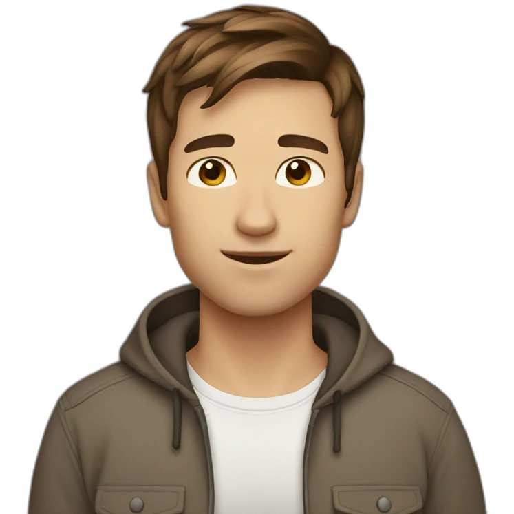 Short brown hair male emoji