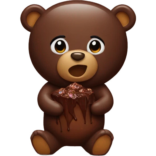 Bears covered in chocolate emoji