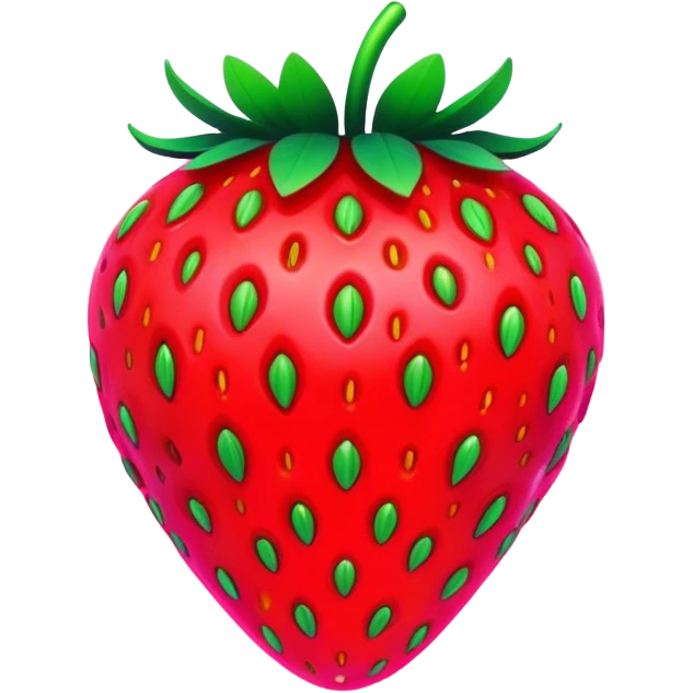 neon cyberpunk style strawbarry emoji
