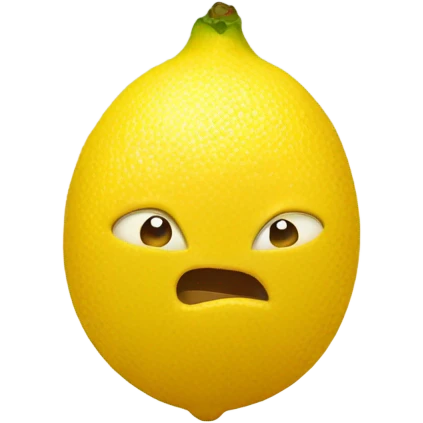 Lemon with a lip bite emoji