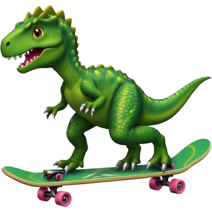 Dinosaur on a skateboard emoji