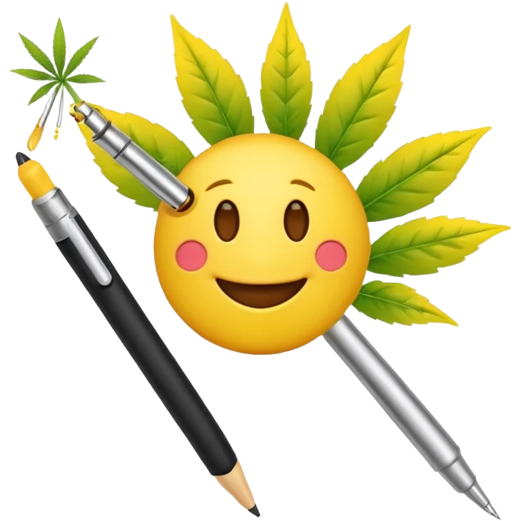 emoji hitting a weed pen emoji