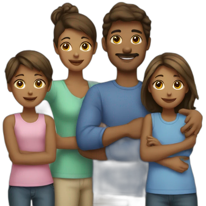 parents and one boy and one girl emoji