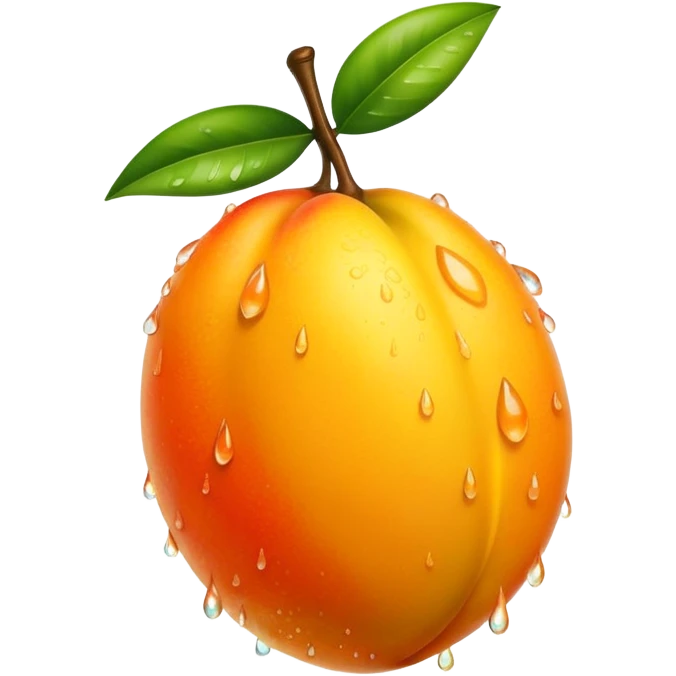 Juicy wet mango droplets emoji
