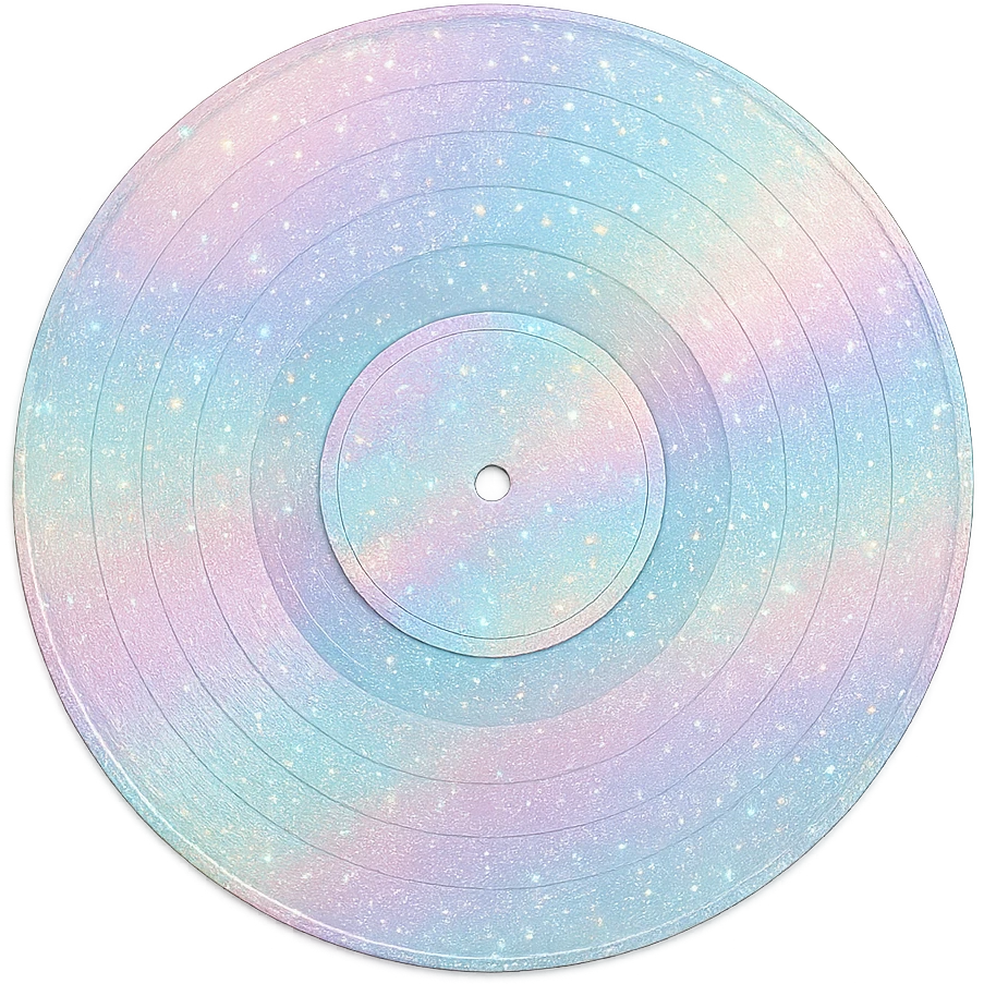 sparkly pastel vinyl record emoji