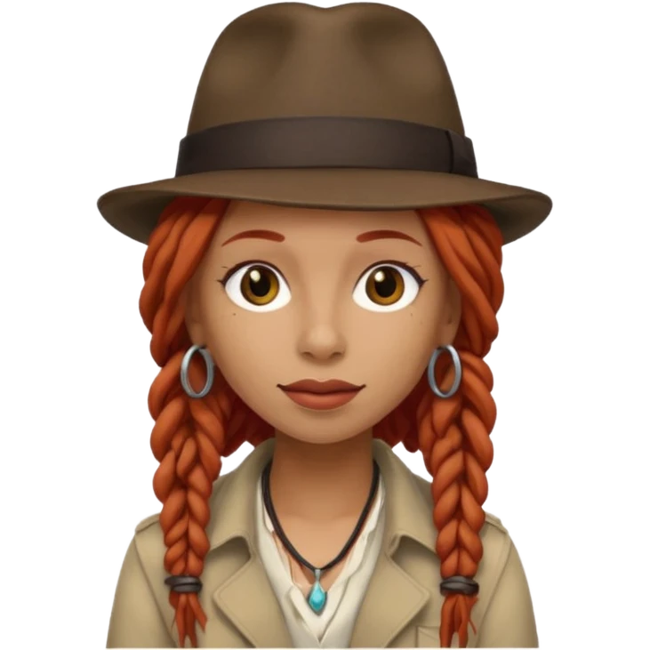 female red haired Musician with dreadlocks and fedora emoji