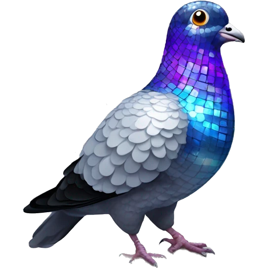 disco ball pigeon emoji