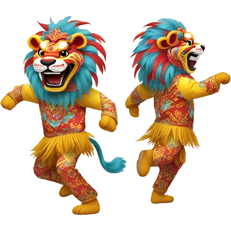 Lion dancing  emoji
