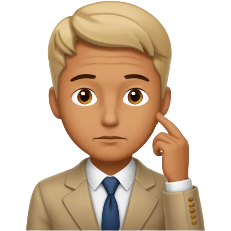 Rich man asking himself a question, thoughtful emoji