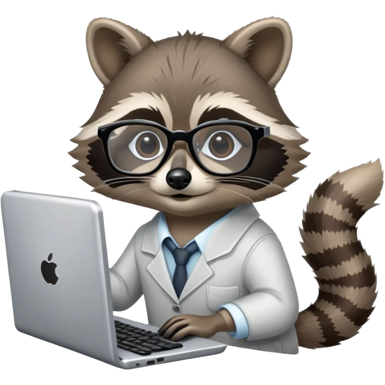 raccoon data scientist with a computer emoji