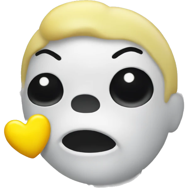 Kissing emoji with a yellow bone in his mouth  emoji