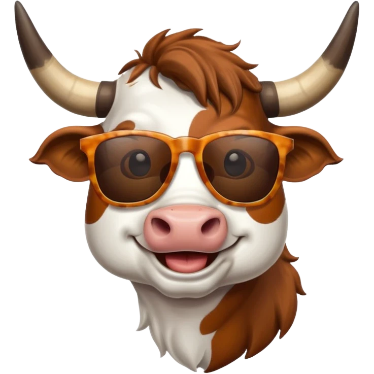 Bevo the Longhorn wearing sunglasses emoji