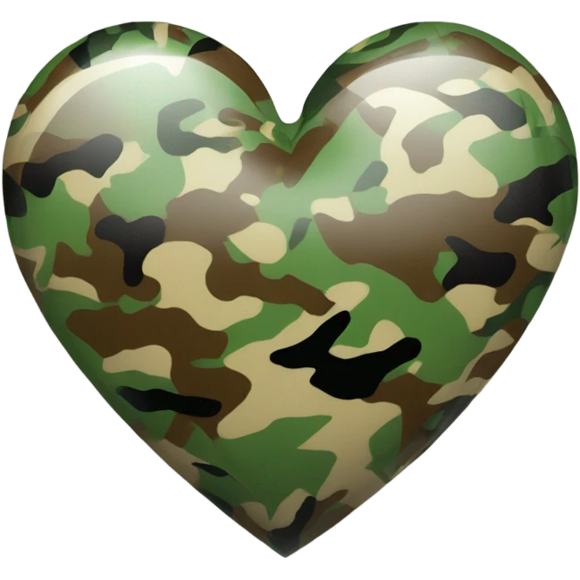 Shiny camouflage heart emoji