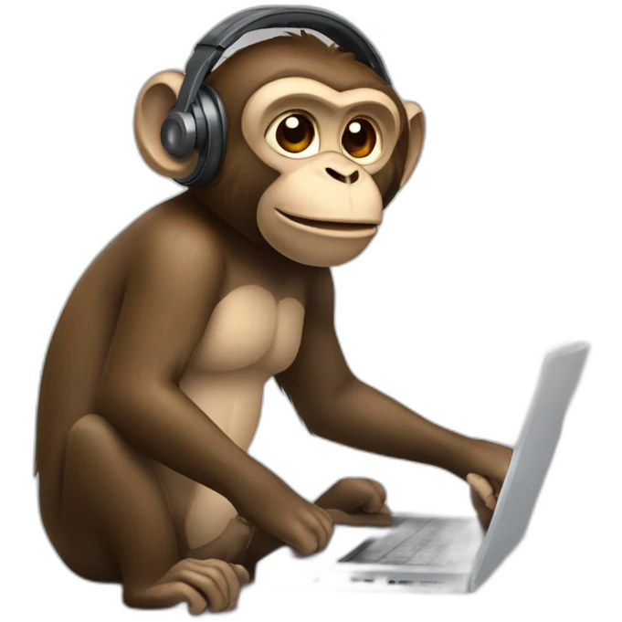 Monkey with a headset and laptop emoji