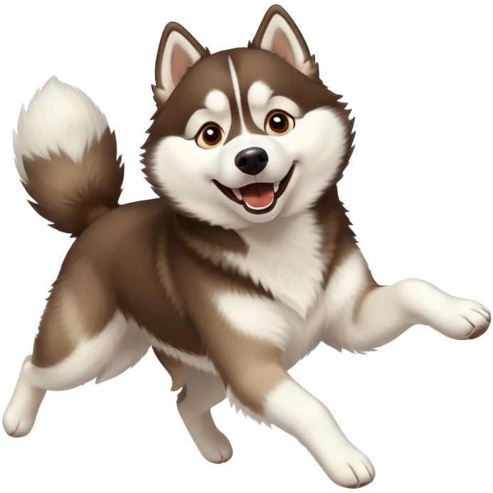 husky dog jumping in the air emoji