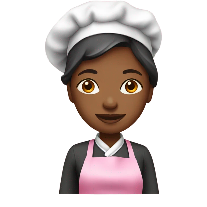 female Nigerian chef with pink apron emoji
