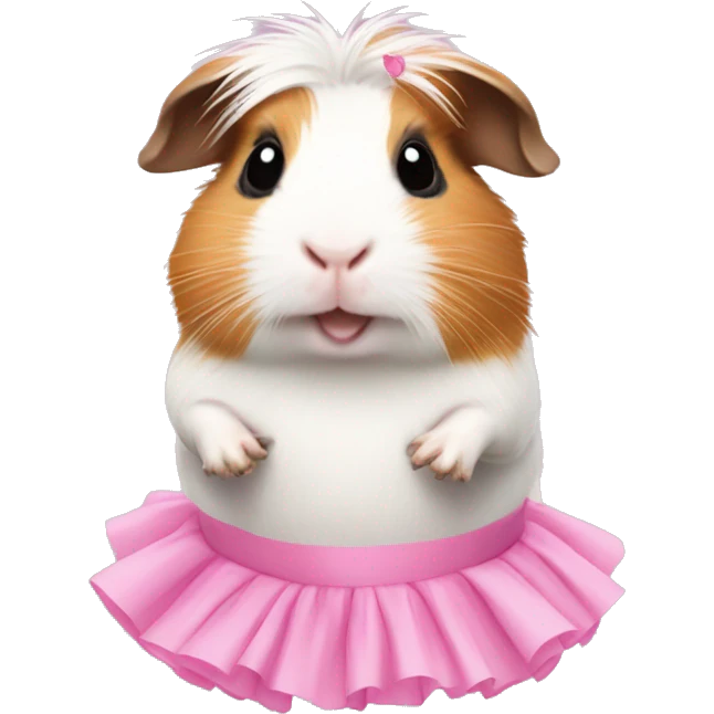 guinea pig wearing a pink tutu emoji