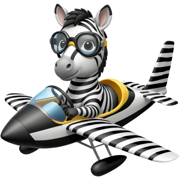 zebra driving glider emoji