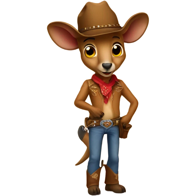 Kangaroo heart cowboy  emoji