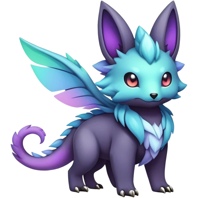 cool colorful dark pastel fantasy animal hybrid Fakemon full body emoji