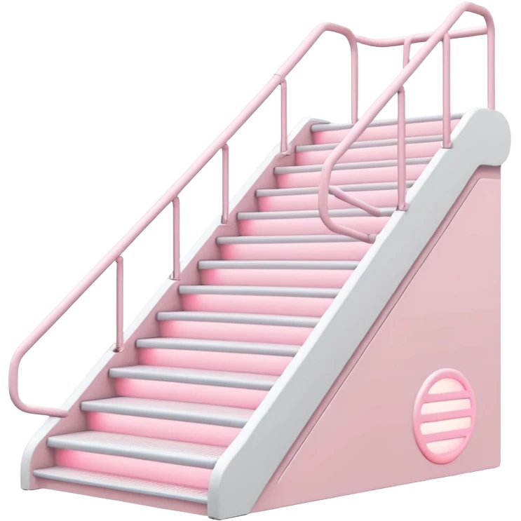 White gym stair master with pastel pink LED details, minimal backdrop emoji