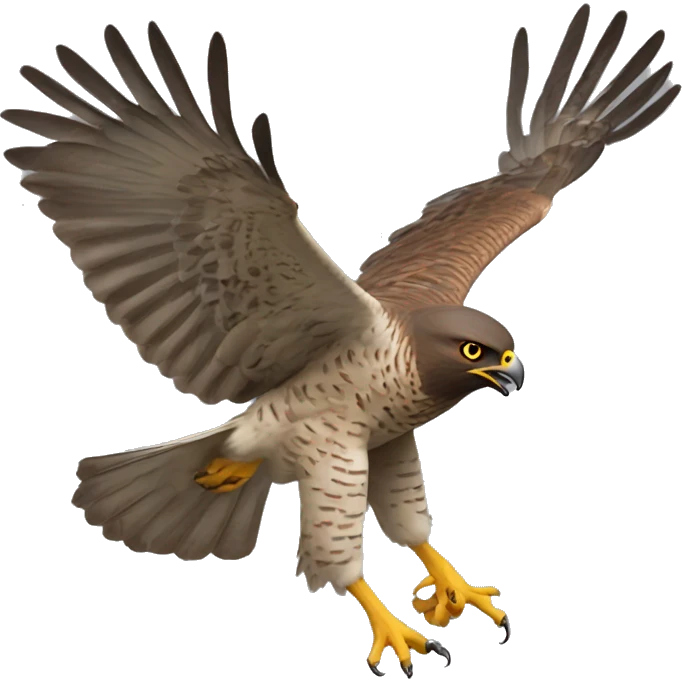 a brown goshawk attacking emoji