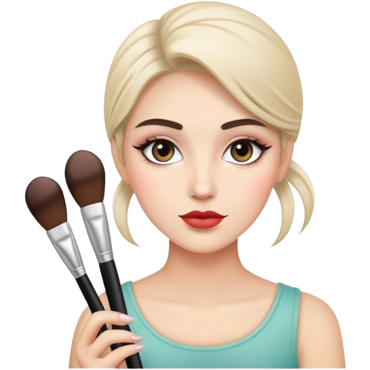 Holding make up brushes emoji