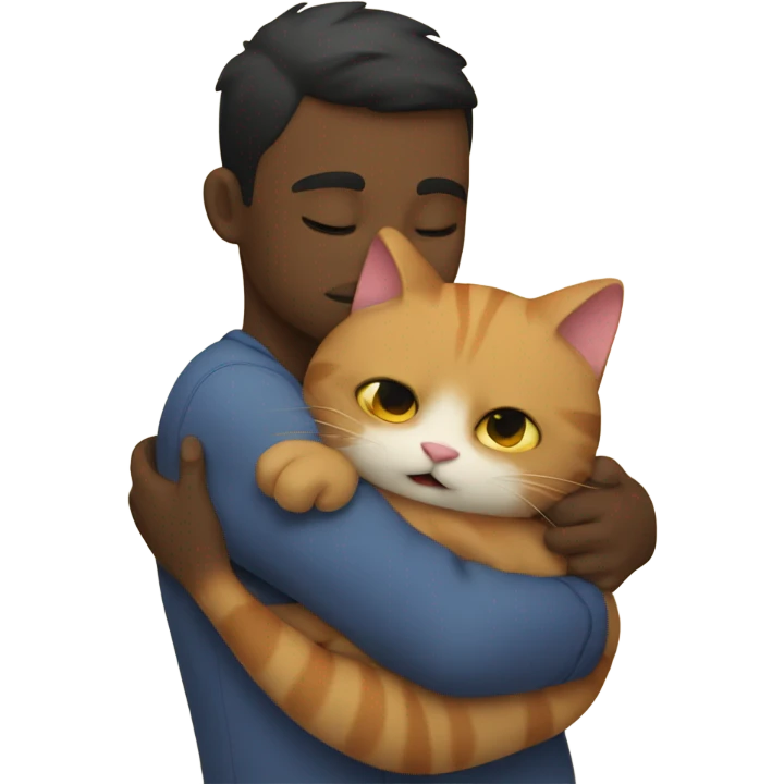 cat hugging a human emoji