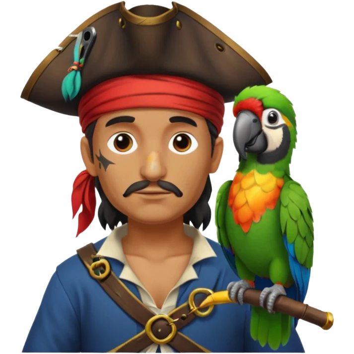 pirate and parrot emoji