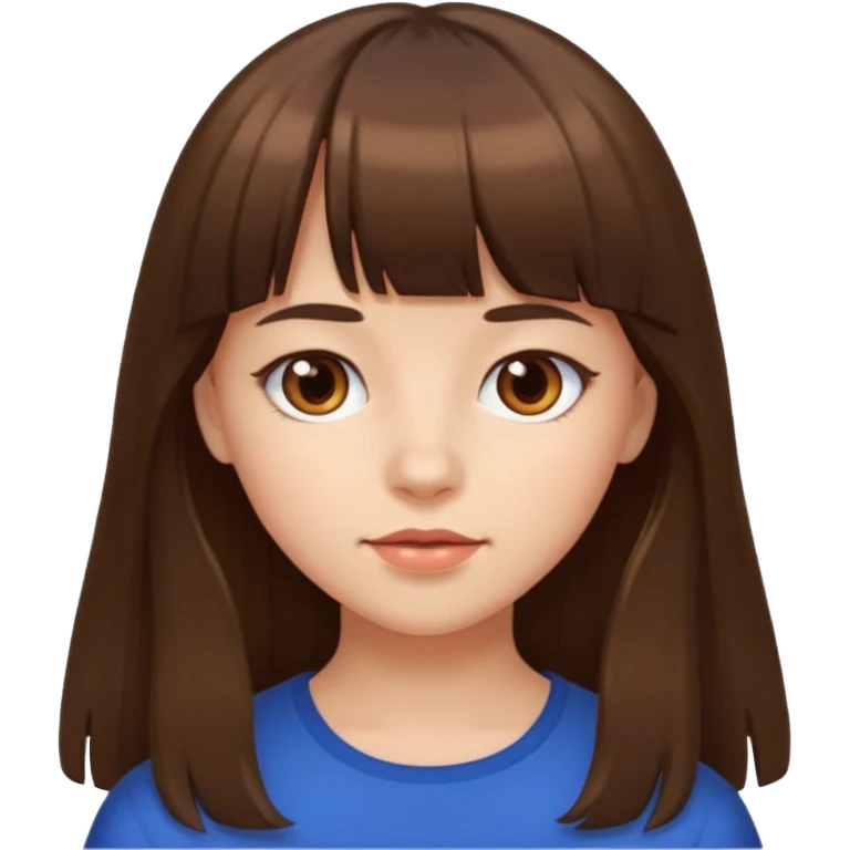 eu quero uma menina de franja e cabelo comprido cabelo castanho  emoji