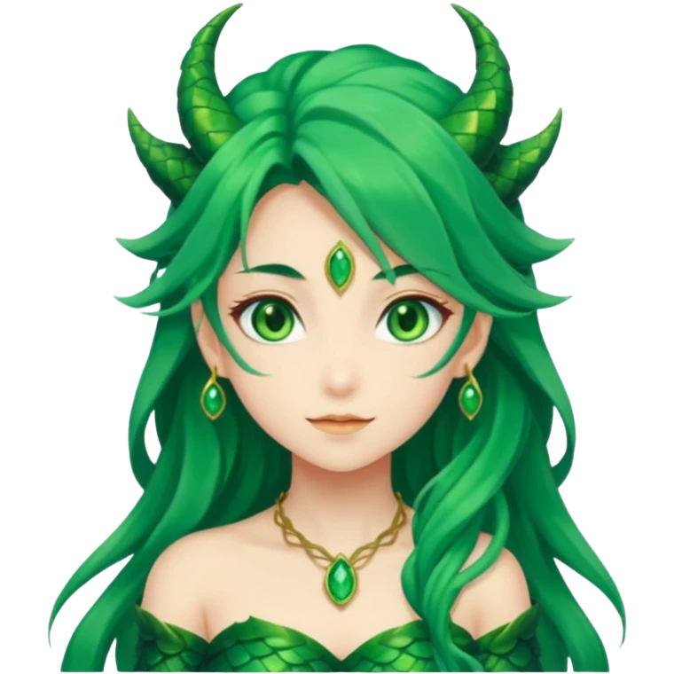 Anime Green DragonGirl She/Her emoji