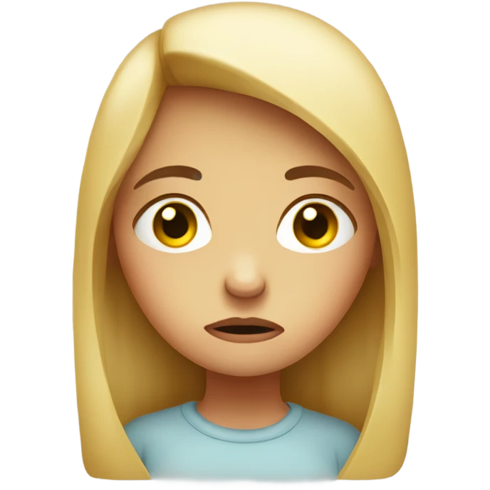 Sad and very worried girl’s face emoji