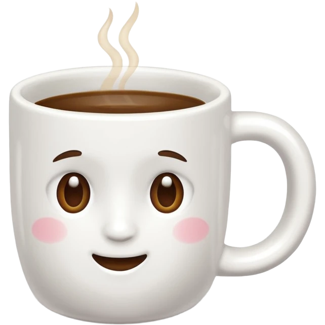 White coffee mug no face emoji