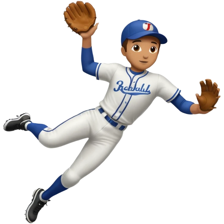 baseball player diving to catch the ball emoji