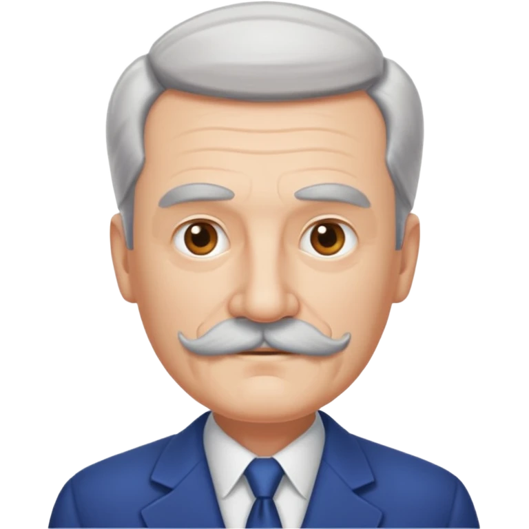 make a white kida old guy with a square mustache and hair slicked to the right emoji