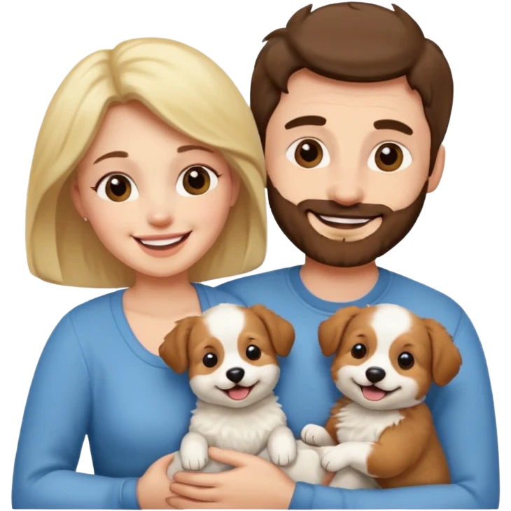 Maman papa avec son bébé chien emoji