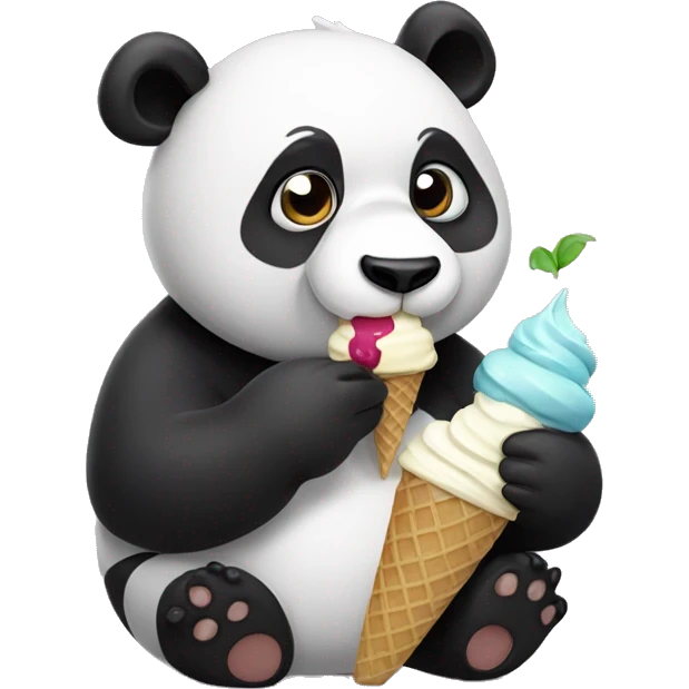 Panda eating ice cream emoji