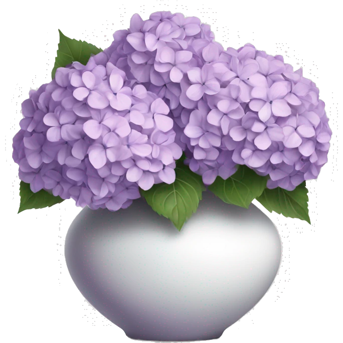 Lilac Hydrangeas in white vase emoji