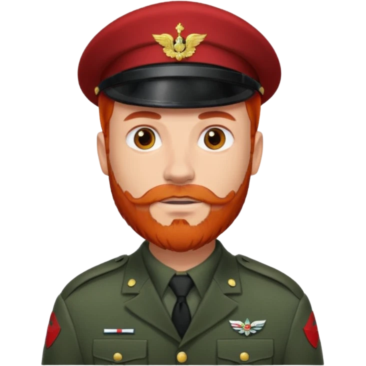 male soldier red hair style and bead emoji