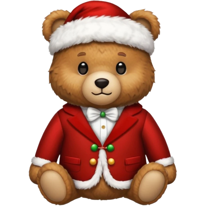 Teddy swims in a Christmas suit  emoji