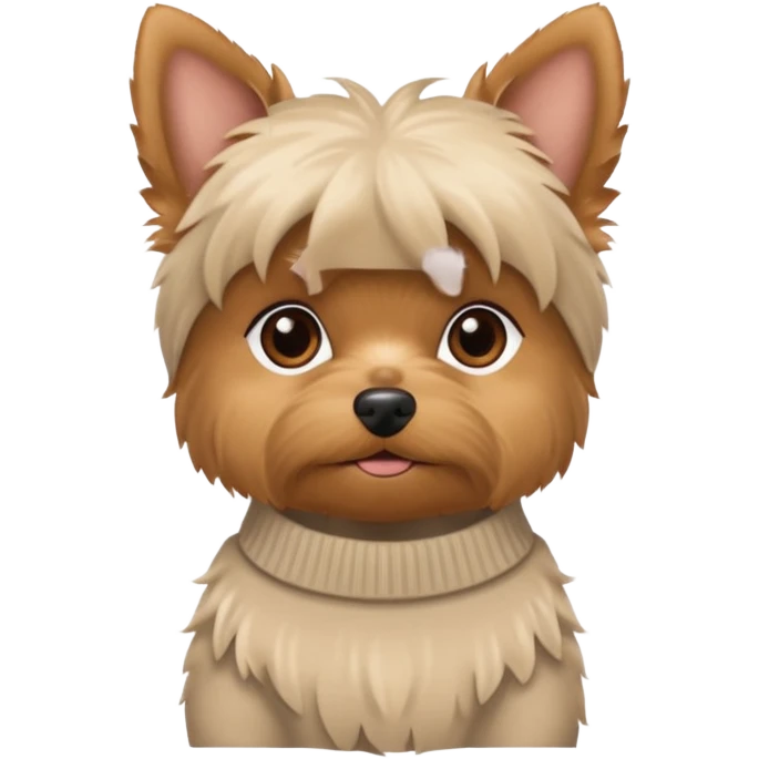 Mini yorkie in beige sweater  emoji