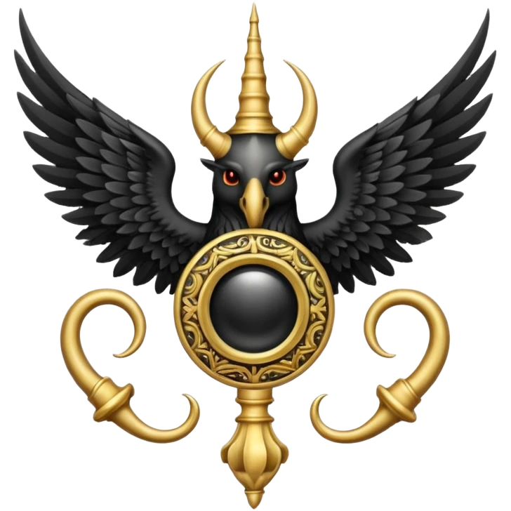 Holy Emblem with black wings and horn emoji