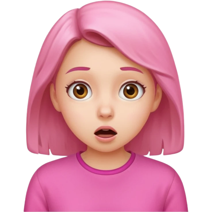 Девушка удивленная в розовой одежде emoji