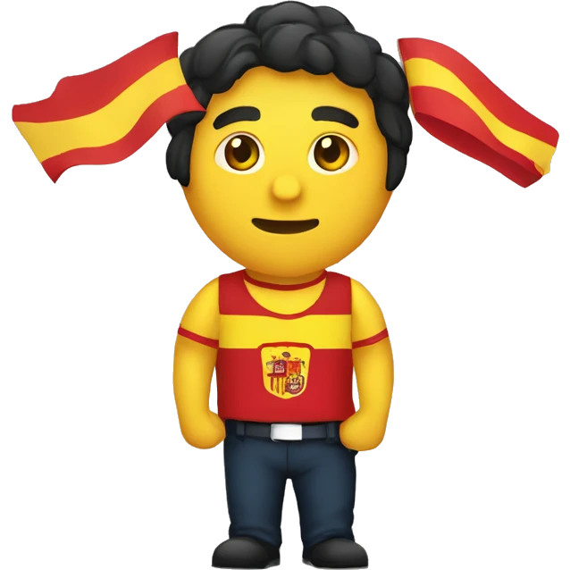Persona sondeando una bandera de España  emoji