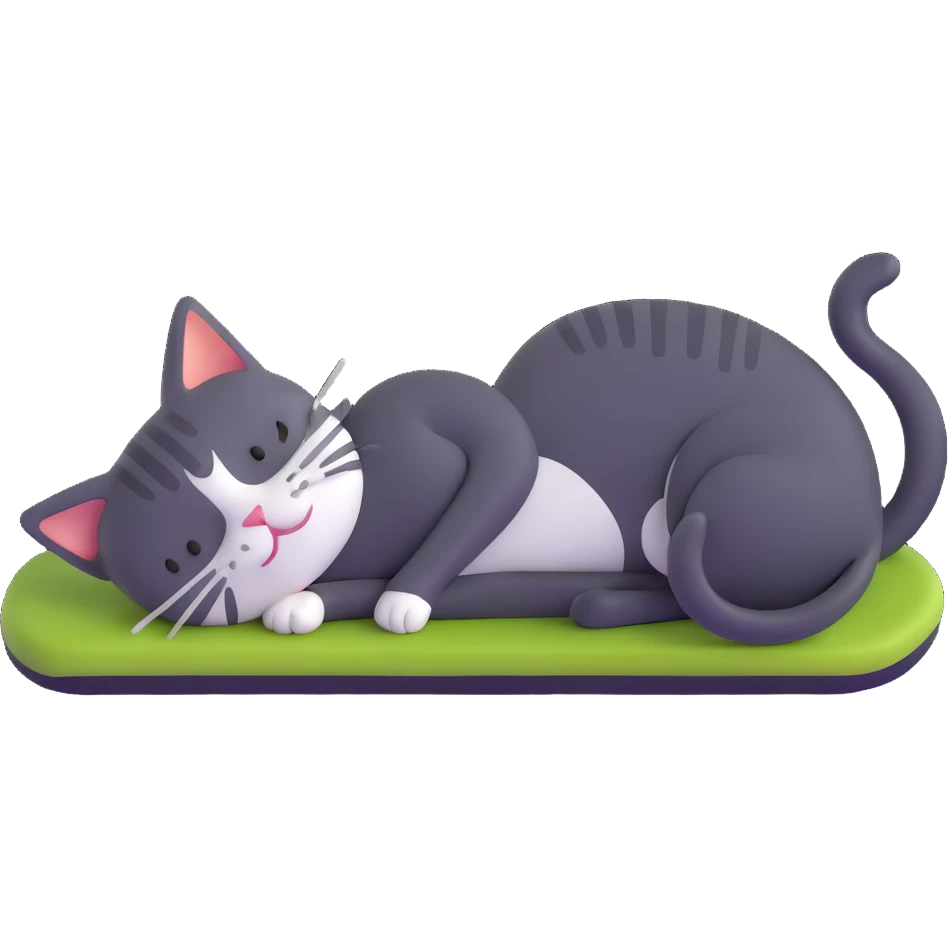 cat lounging like a king, with other animals bowing emoji