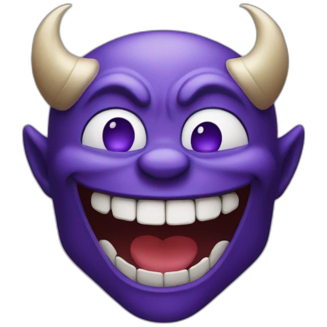 Demon face laughing emoji