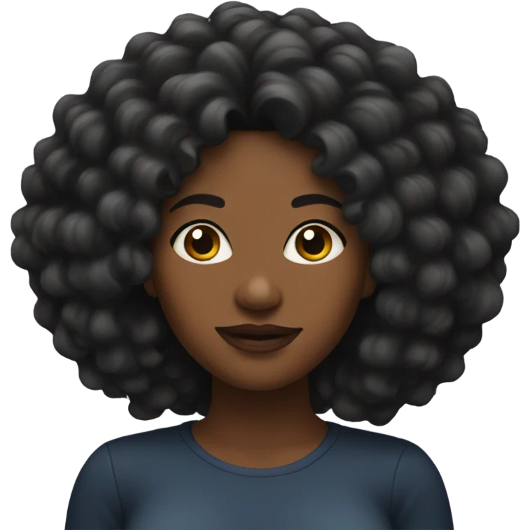 black women with thick hair emoji
